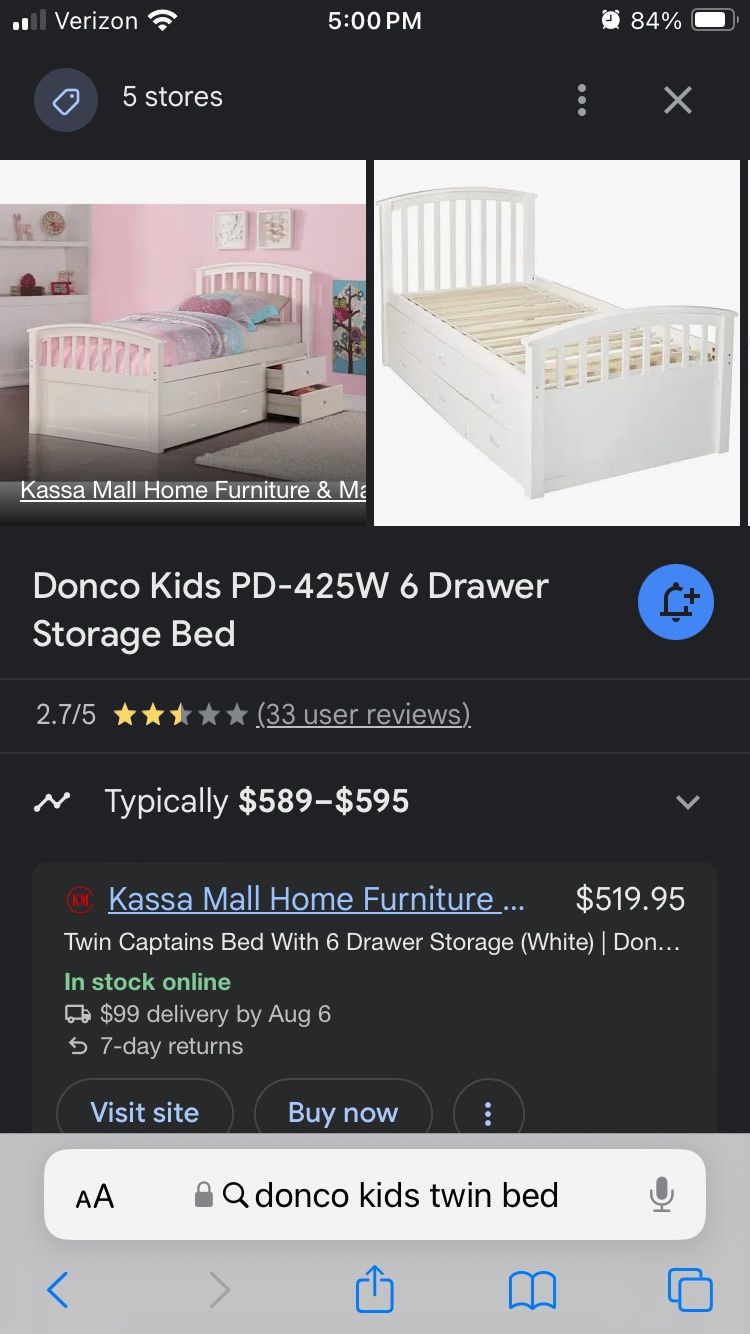 Donco Twin 6 Drawer Storage Bed
