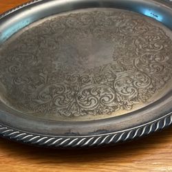Vintage Silver Plated Serving Platter.