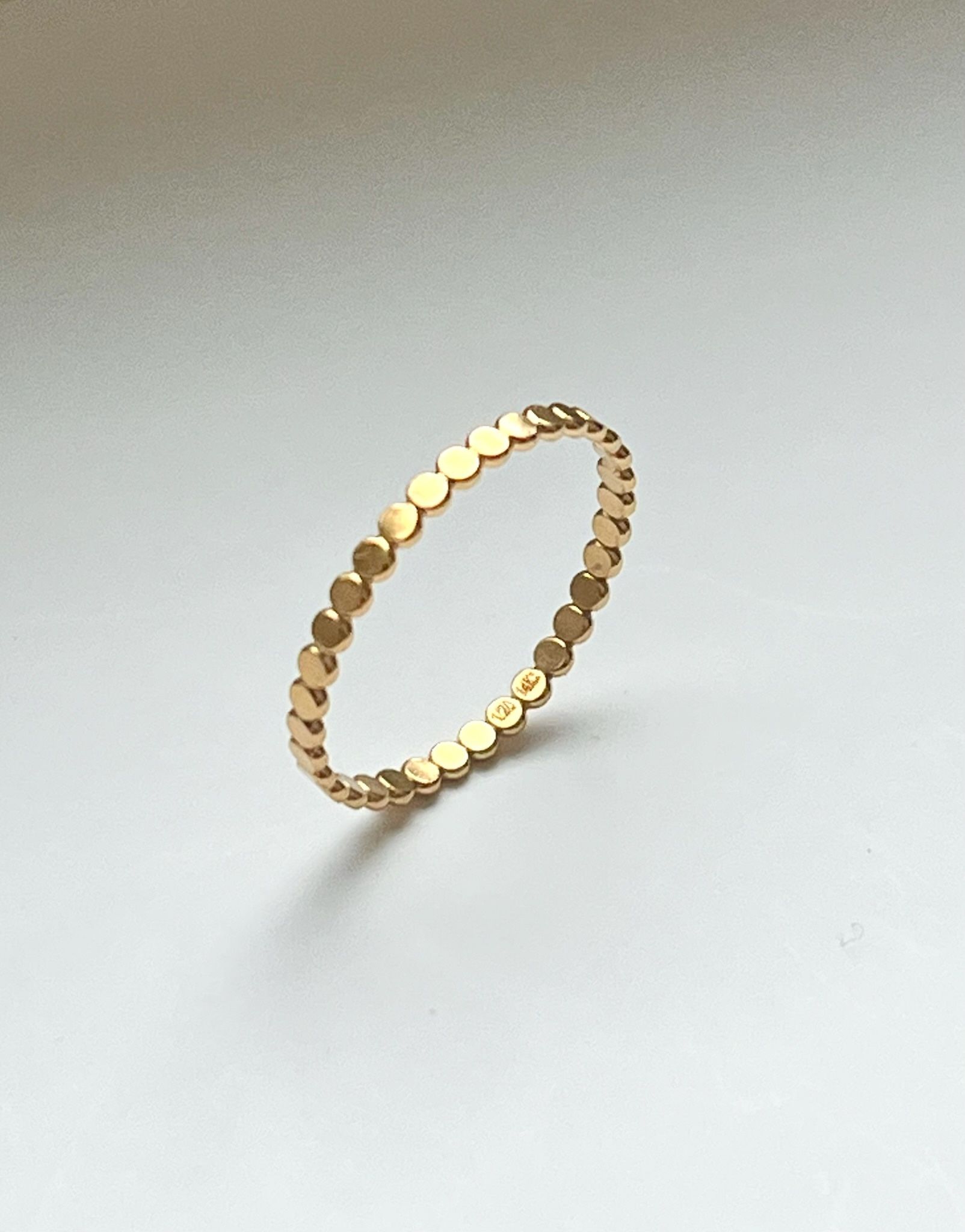 14K Gold Filled Vintage Rings Women Minimalist Thin Bead Ring Unique
