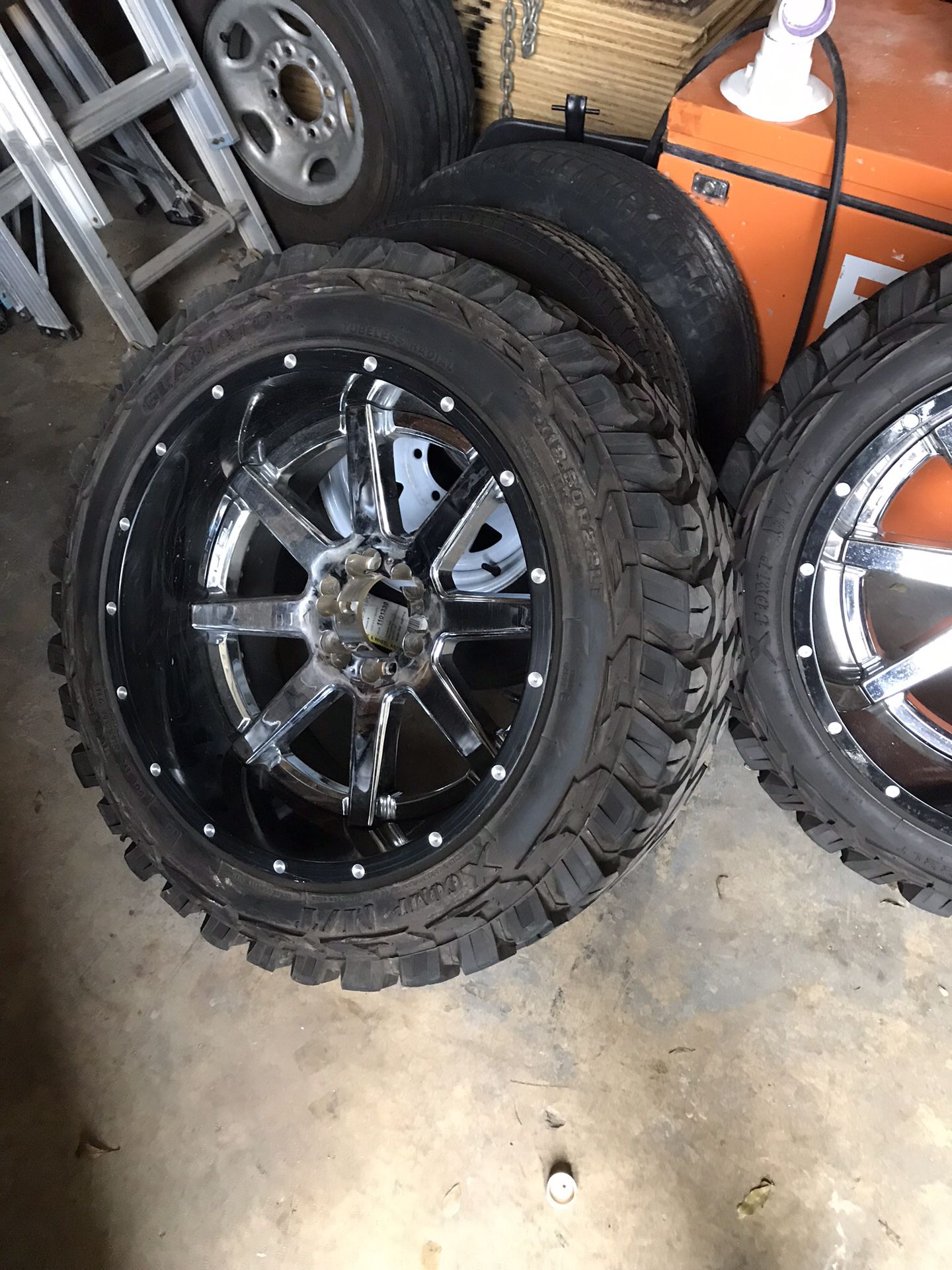 2 sets of rims and tires