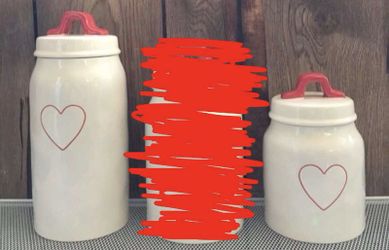 Rae Dunn Valentine’s canisters