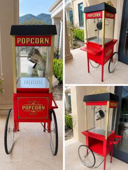 Vintage Popcorn Machine Cart – Commercial Style – Sold As-Is