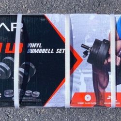 NEW! CAP 40 Pound Vinyl Dumbbell Set - Adjustable Hand Weights - 40 lbs Total
