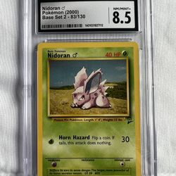 Nidoran 83/130 Vintage English Base Set 2 Pokemon Graded CGC 8.5 NM!!