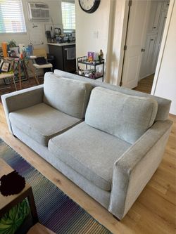 West elm grey love seat (76”) - PICK UP ONLY