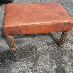 Vintage Leather Ottoman - F.O. Merz & Co