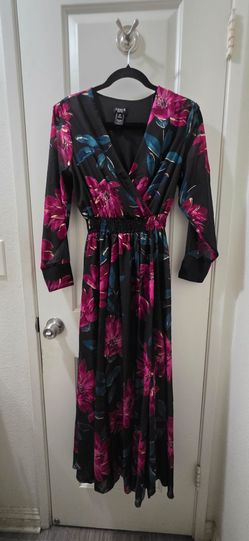 ALEXA B PETITE Floral Long Sleeve Maxi Dress - Size 4P