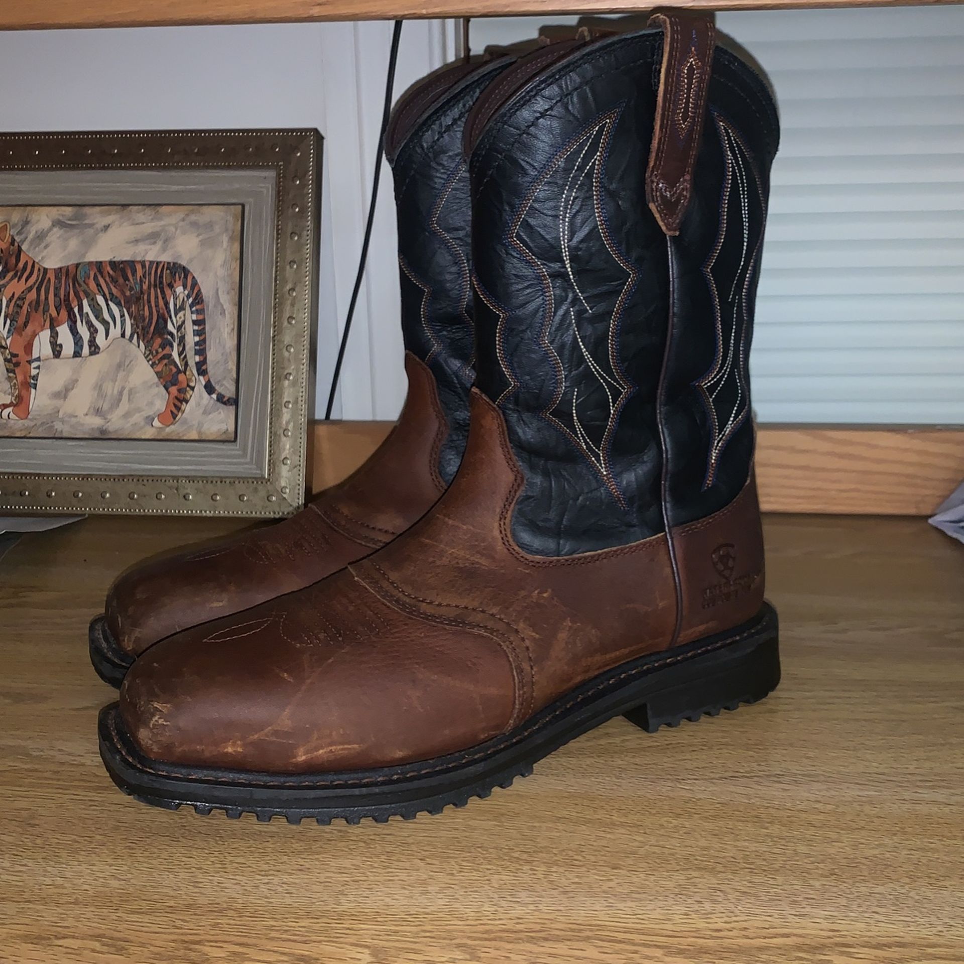 RigTek Wide Square Toe Waterproof Composite Toe Work Boot, Size: 10 1/2