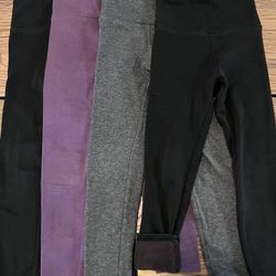 Girls 4 Warm Leggings With Inside Fleece Size 5/6