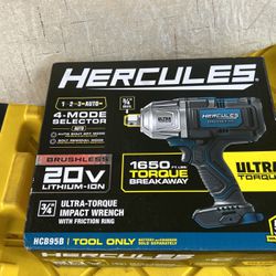 Hercules 20 V Ultra Torque Impact Wrench Tool Only Model Hcb95B Brand New Inbox