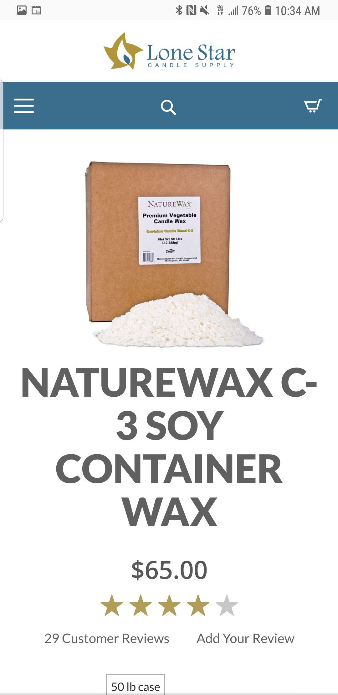 Naturewax C-3 Soy Container Wax - Lone Star Candle Supply