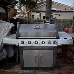 Brinkmann Stainless Steel Gas Grill w/ Side Burner + Cover