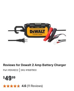 DEWALT DXAEC2 Professional 2-Amp Automotive Battery Charger and Maintainer like NEW never used $25