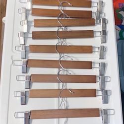 Better Homes & Gardens Walnut Finish Solid Wood Pant & Skirt Hangers,9 Pack $10 for bundle 