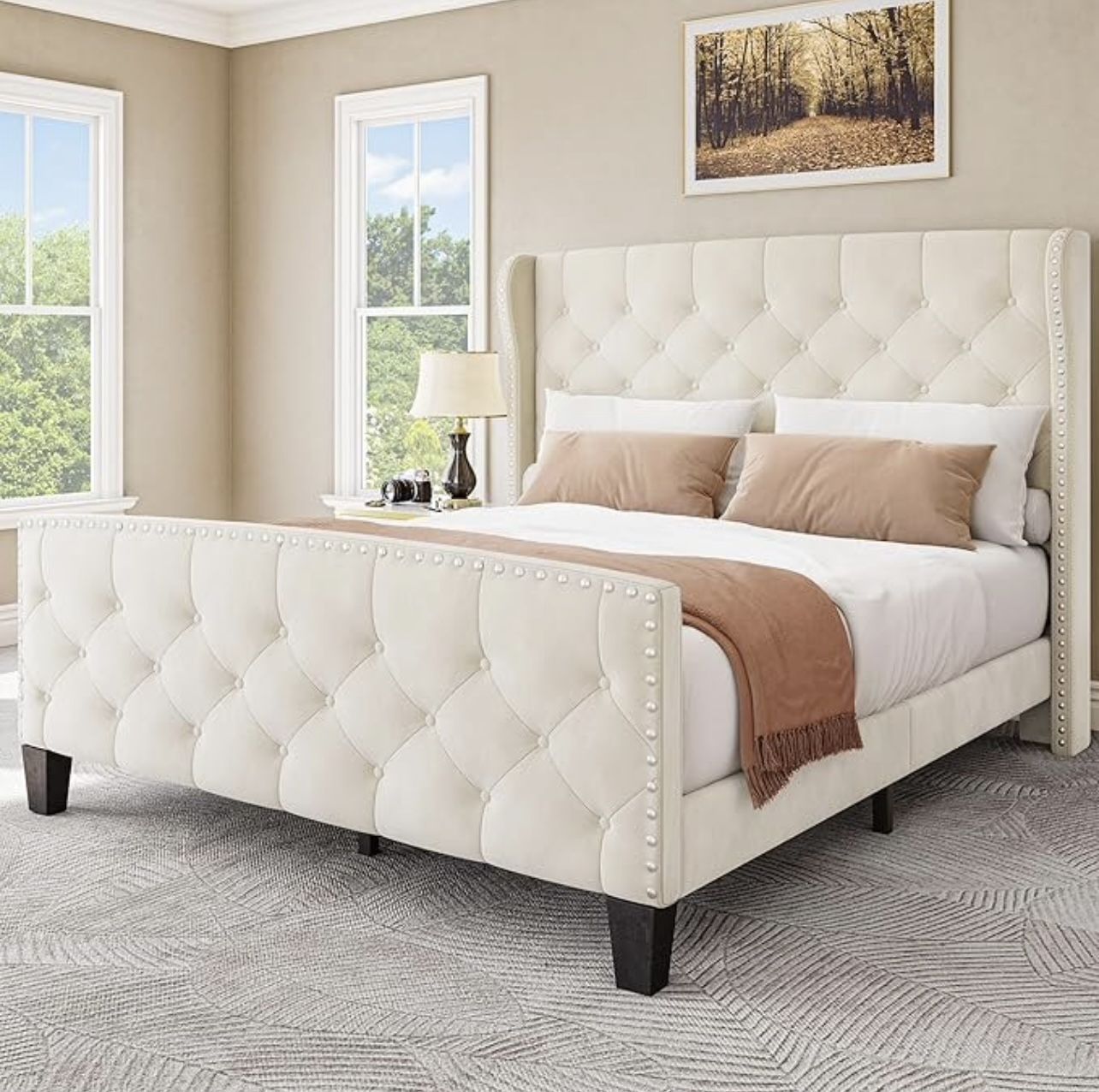 UPHOLSTERED BED FRAME QUEEN SIZE BRAND NEW IN BOX!!!
