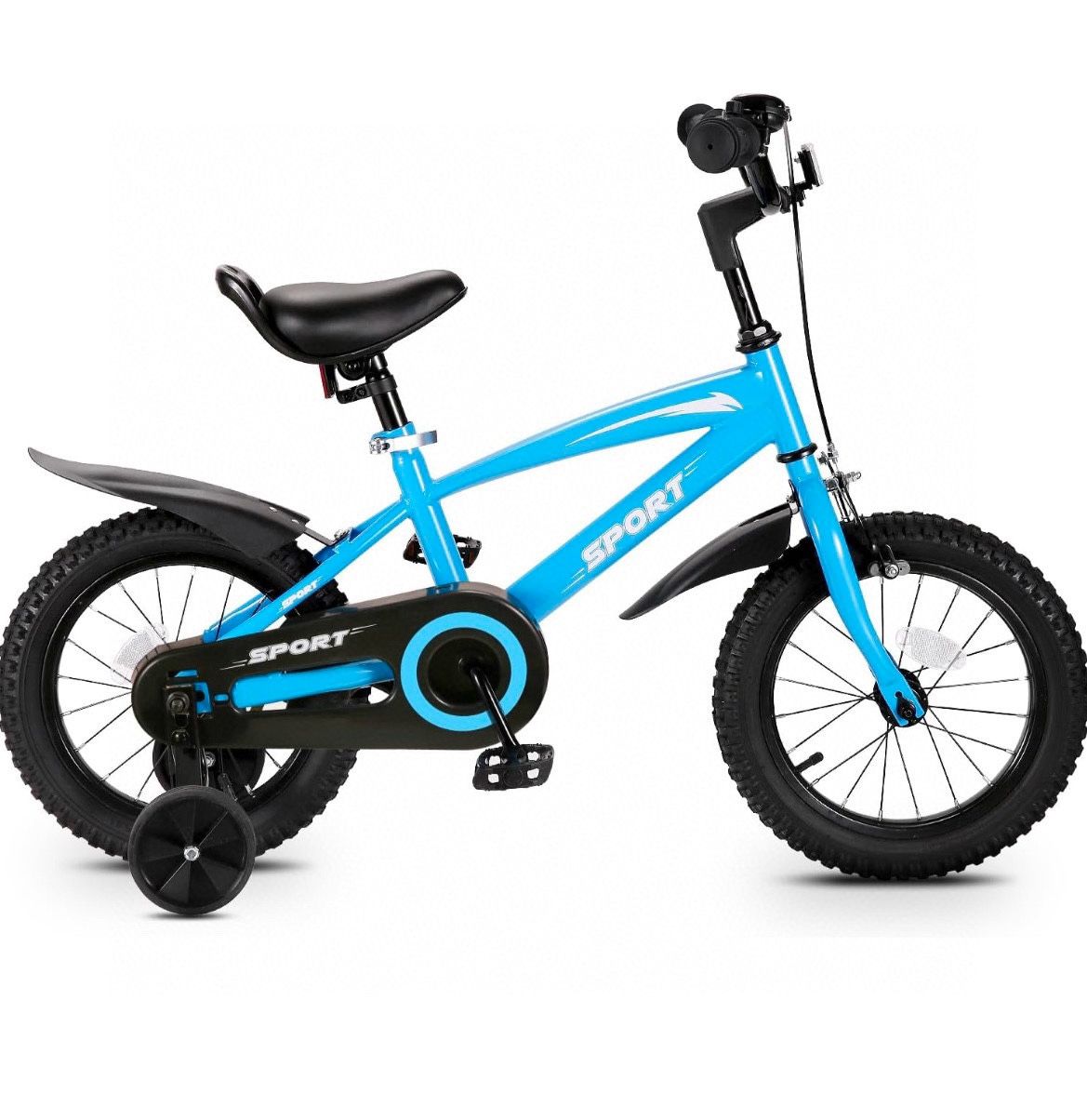 Kids Bike Bicycle 14 Inches Kid Bicycle for Boys Girls with Training Wheels Sturdy Frame Adjustable Seat Coaster and Handbrake Brake for Ride