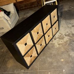 IKEA Storage Shelf With 8 Woven Basket 