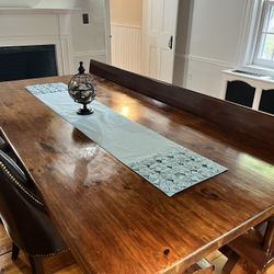 Custom Solid Wood Dining Table + Bench (8-10)
