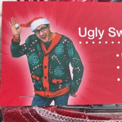 Long Sleeve T-shirt Medium Ugly Sweater Print