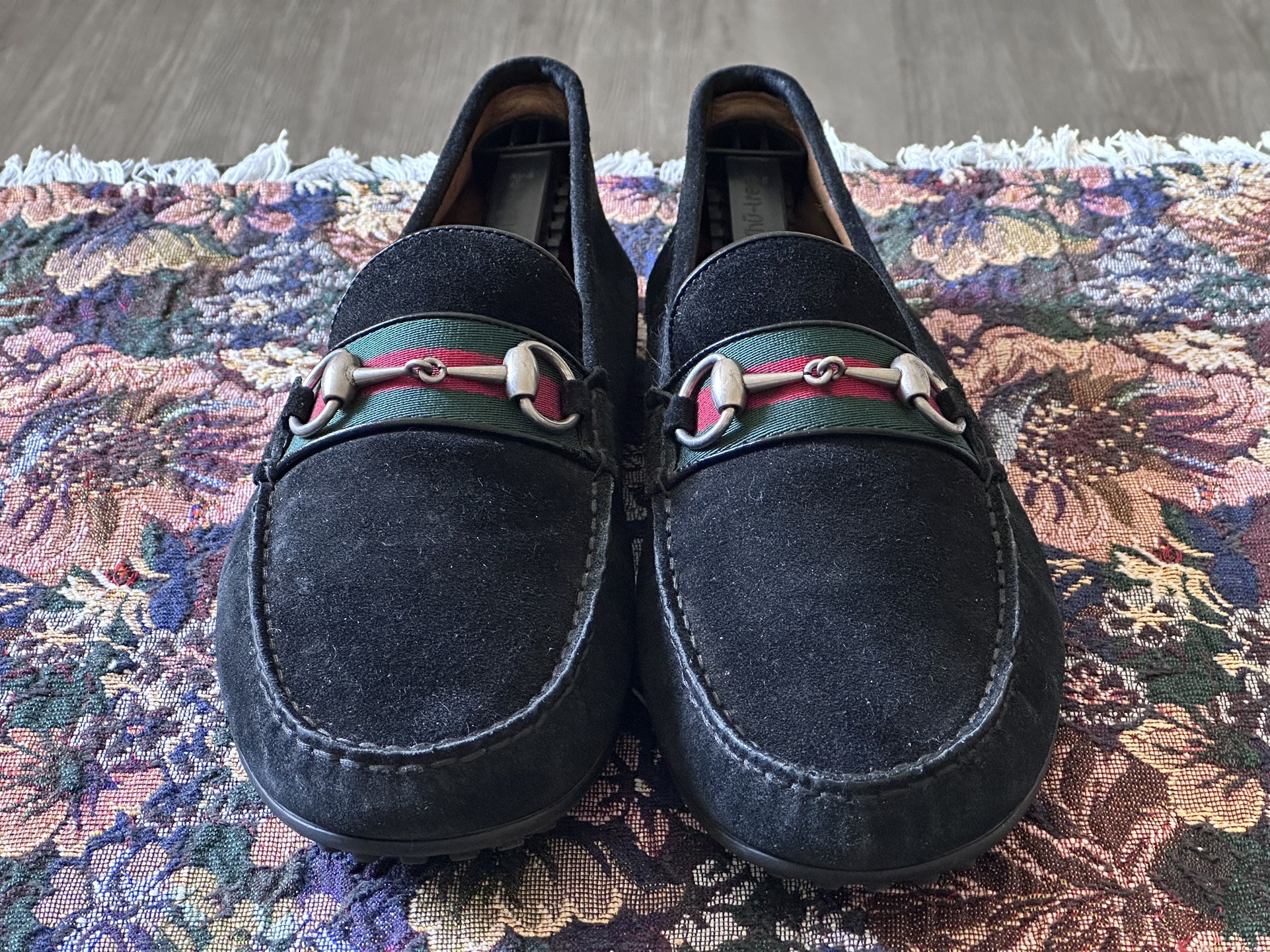 Gucci Horsebit Luxury Black Suede Leather Moccasin Driving Loafer Size G11 Gucci Mens NS Cirano Nylon Loafers Nero Black Leather Dress Shoes 9G US1