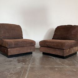 1970’s Willy Rizzo Leather Lounge Chairs