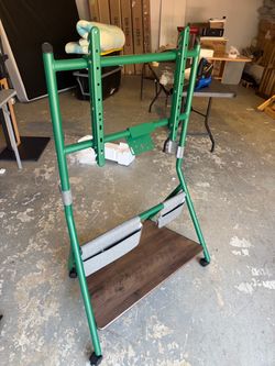 Green FITUEYES Mobile TV Stand for 55-78 Inch TV Roling Floor TV Cart
