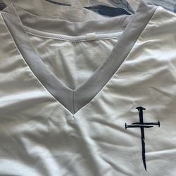 Faith wear women’s V-neck three nail cross, long sleeve shirt