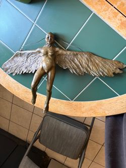 Bronze Angel Figure Wall Sculpture