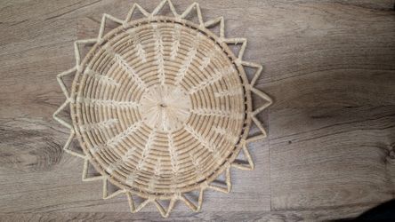 14" Boho Sunburst Wall Basket