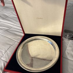 Vintage Cartier Pewter Tray 11”