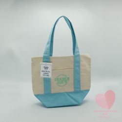 Trader Joes Mini Pastel Canvas Tote Bags. 