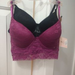 Set of (2) 34C Very Pretty New with Tags Talia Sodi reg $58 Berry/Black 