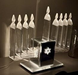 Electric Mid Century Modern Menorah Hanukkah Candle Light