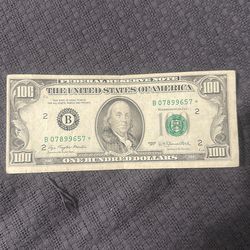 1977 $100 dollar bill with Star note