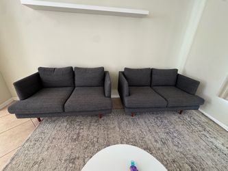 Modern Charcoal Gray 3-Piece Living Room Set – Great Condition