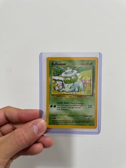 Bulbasaur 44/102 Base Set 1999 Vintage Pokemon Card English Unlimited WOTC