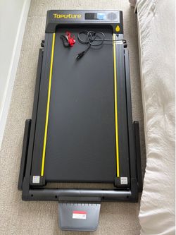 TOPUTURE Walking Pad Treadmill with 12% Incline & Handle Bar, Treadmills for Home with Bluetooth Speaker, 4 in 1 Under Desk Treadmill Folding Walking