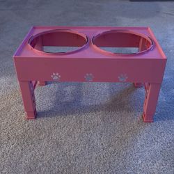 Pink Adjustable Height Dog Bowls 