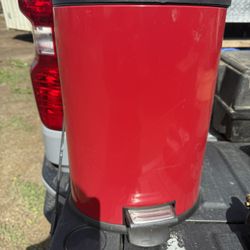 Red Trash Can