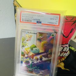 Pokemon TCG Bulbasaur Stellar Crown 143/142 Illustration Rare PSA 10 Gem Mint