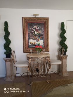 Elegant Quality Table With Wine Rack And Chair Set. Quality Set.