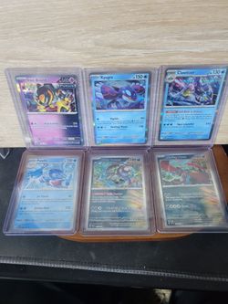 6 Holo Pokémon TCG Cards Pristine Mint: Iron Boulder, Kyogre, Clawitzer, Palafin, Brute Bonnet, Roaring Moon
