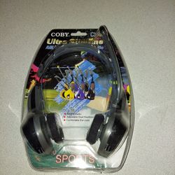 COBY CX-22 ULTRA SLIMLINE AM/FM HEADPHONE RADIO NEW FACTORY SEALED 