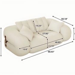 J-Y2202Y-170-BE Foldable Velvet Sleeper Sofa Bed, Upholstered Floor Sofa Lounge Couch