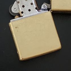 2003 Zippo Brass Lighter 03 Gold Tone ~ Case J 03 ~ USA Made Works Needs fluid