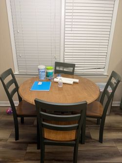 Dinner table set solid wood