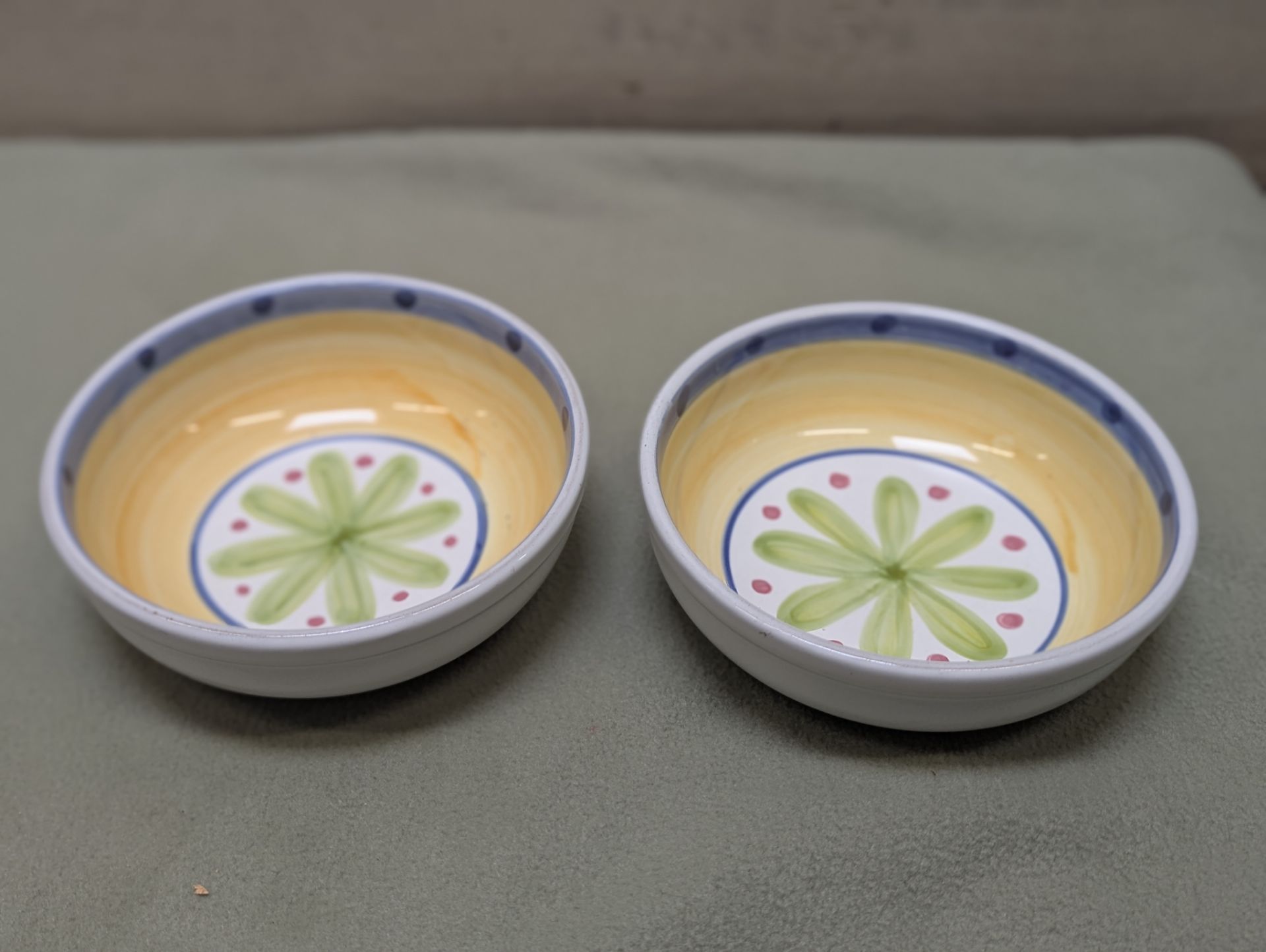 Vintage Caleca Italy Hand Painted Ceramic Bowls - Set of 2