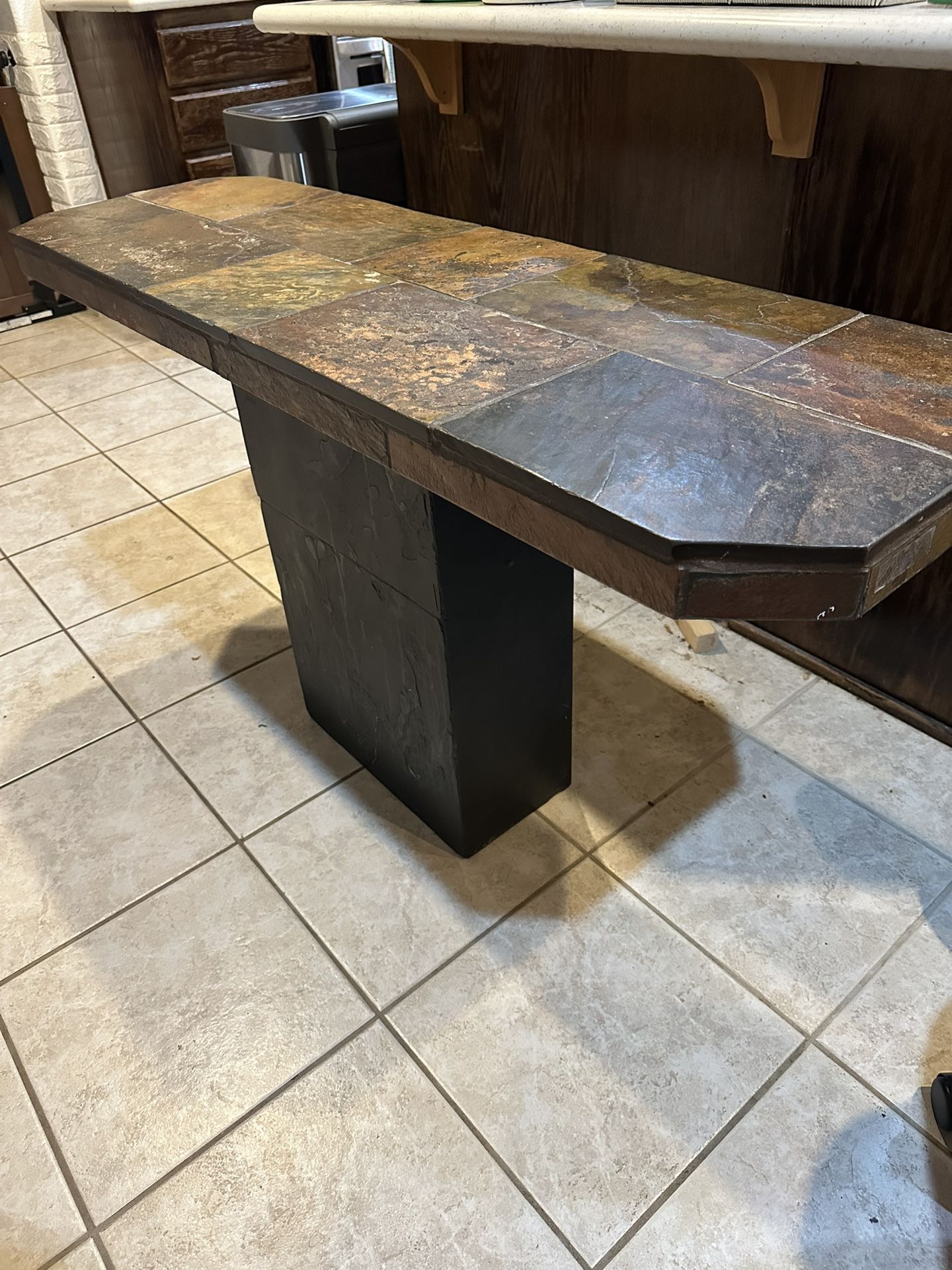 🌟 Slate Top (2) Piece Table Set W/ Heavy Base - Rustic & Stylish