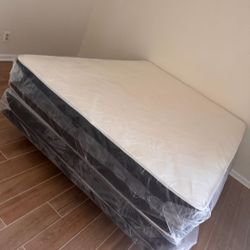 New Queen Size Mattress Regular with Box Spring Set Colchones Nuevos Queen 