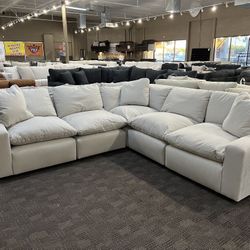 White Cream Feather Cloud Sectional